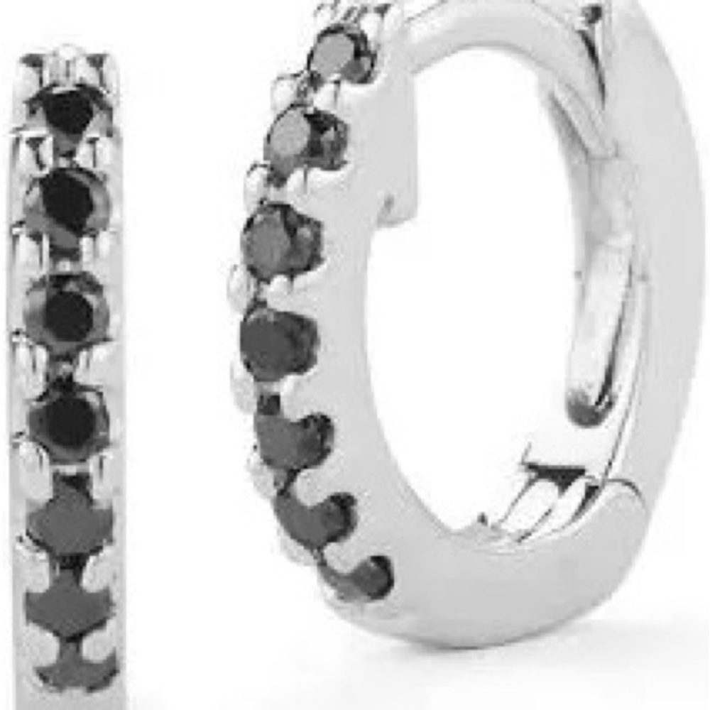 Dana Rebecca Black Diamond Huggies